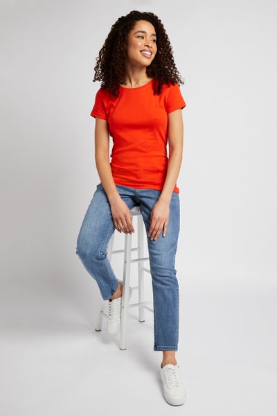 Short Sleeve Orange Fitted T-shirt