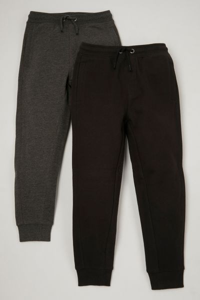 2 Pack Black & Charcoal joggers