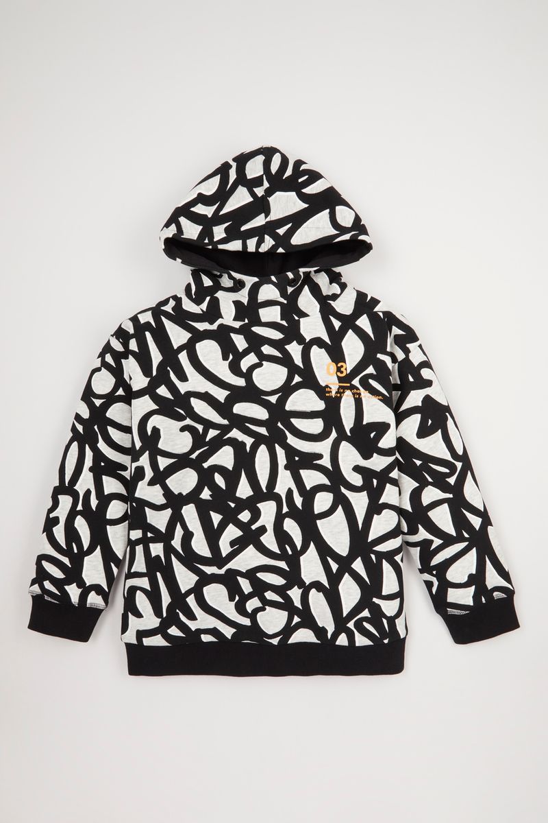 Monochrome Graffiti Hoodie