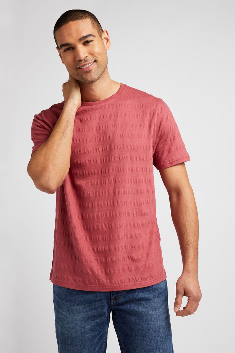 Rust Jacquard Stripe T-shirt