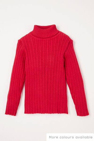 Red Ribbed Jumper