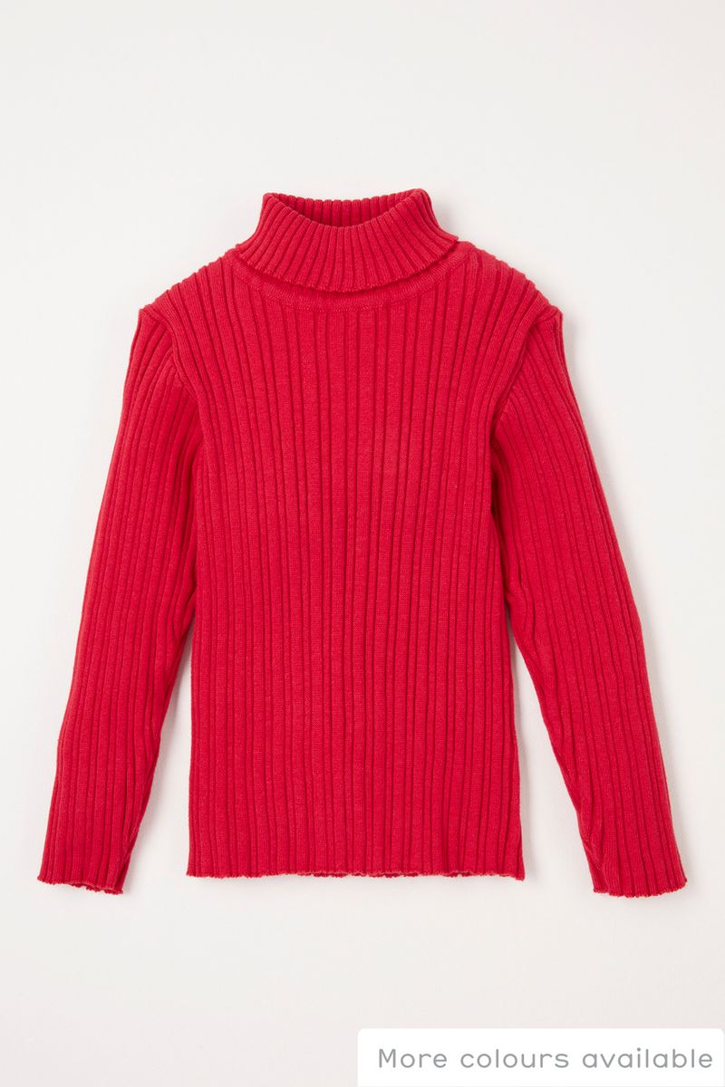 Red Ribbed Jumper
