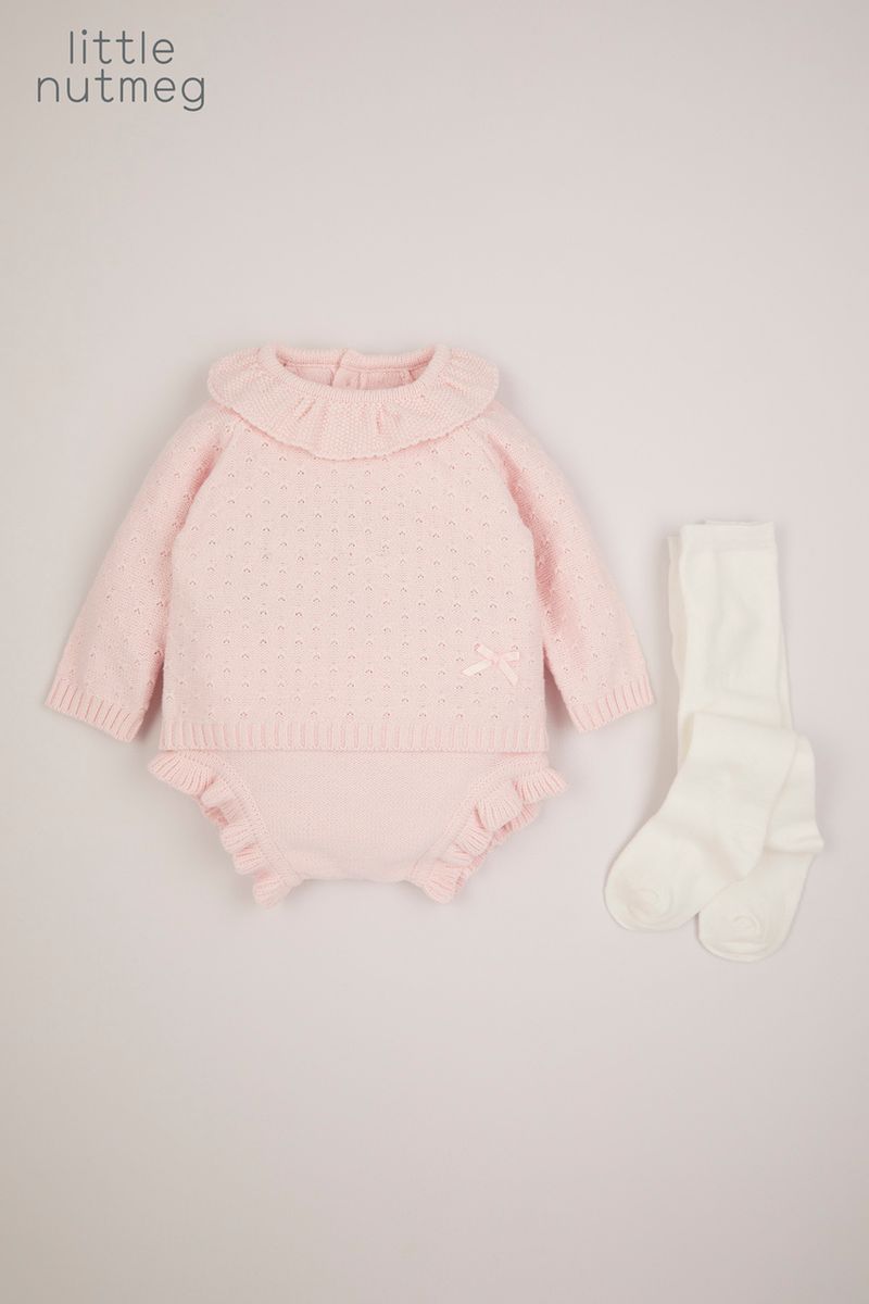 Little Nutmeg 3 Piece Pink Knitted Set