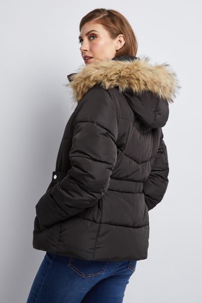 black short padded coat