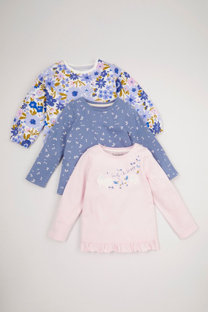 3 Pack Butterfly Long Sleeve T-Shirts