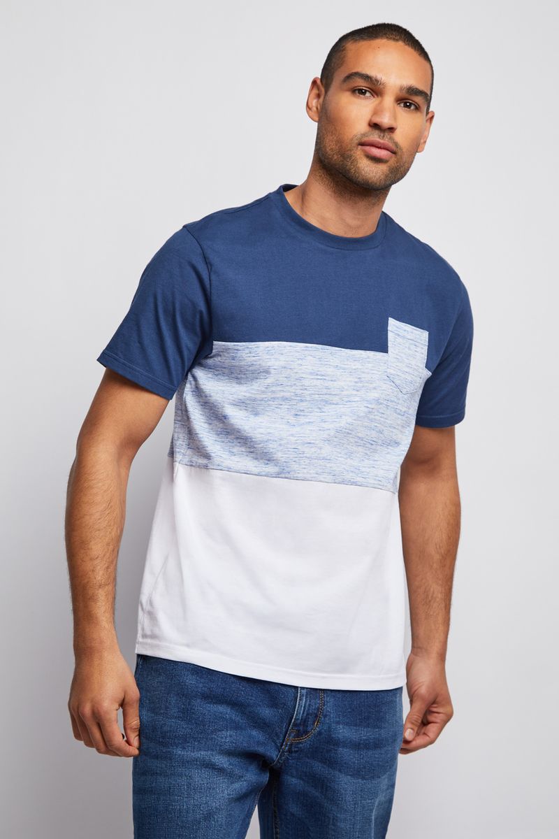 Navy Colour Block T-Shirt