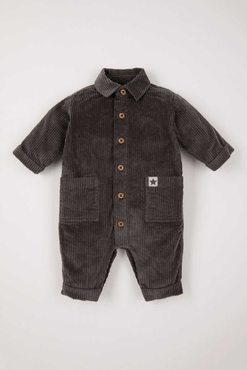Charcoal Soft Cord romper