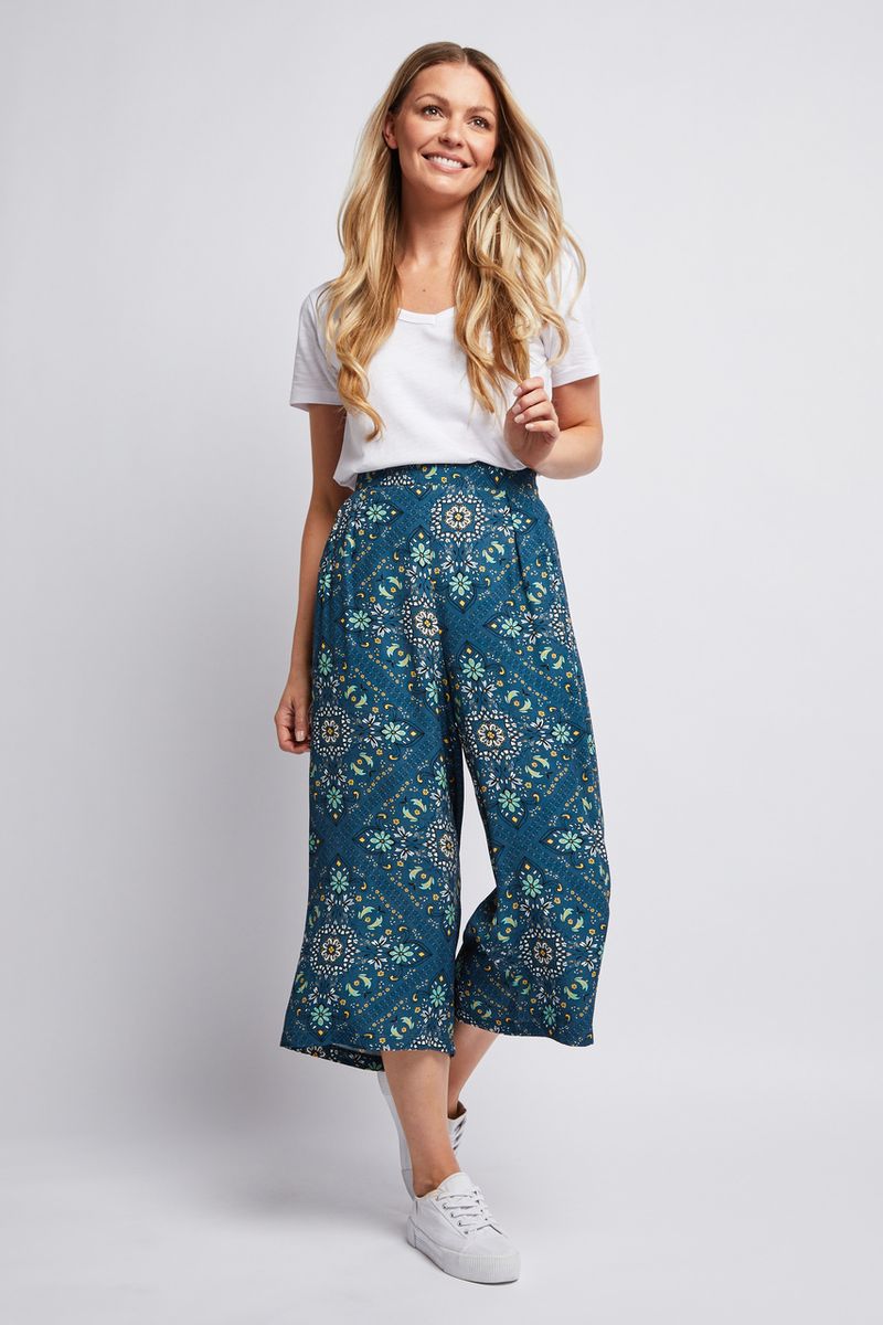 Woven Tile Print Culotte