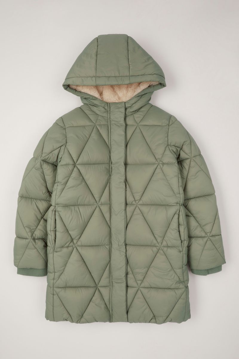 Green Quilted Padded Coat