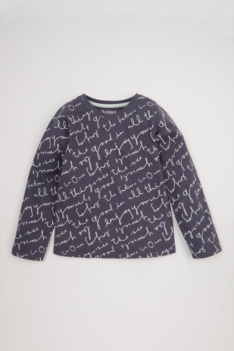 Slogan Print Long Sleeve T-Shirt