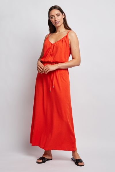 Orange Jersey Maxi Dress