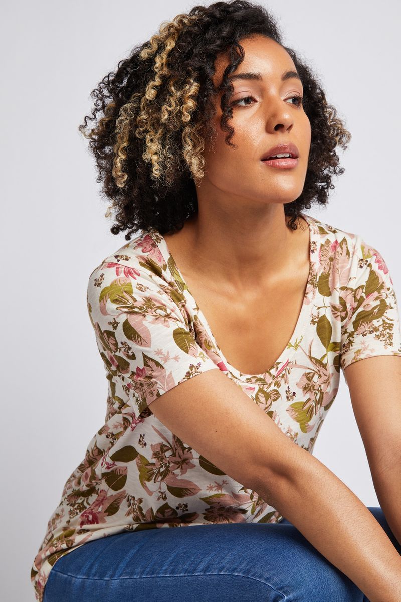Loose Fit Pink Floral T-shirt