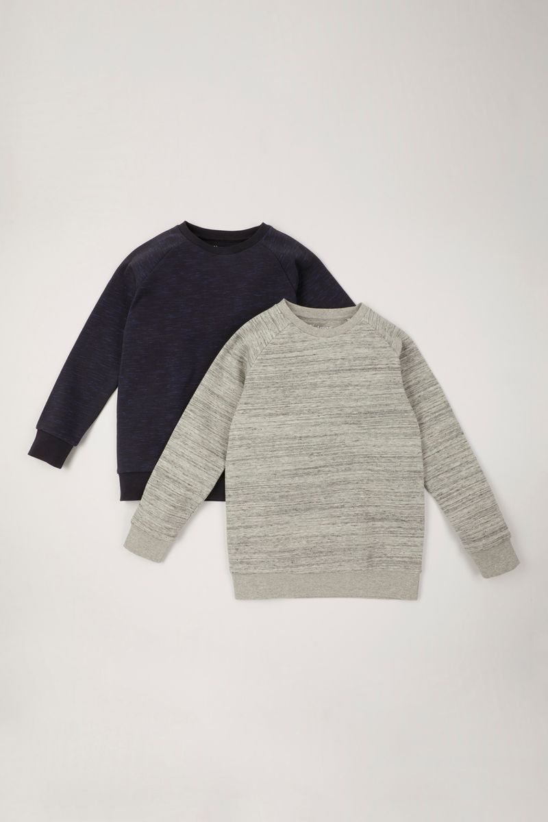 2 Pack Grey Marl & Slate Sweatshirts