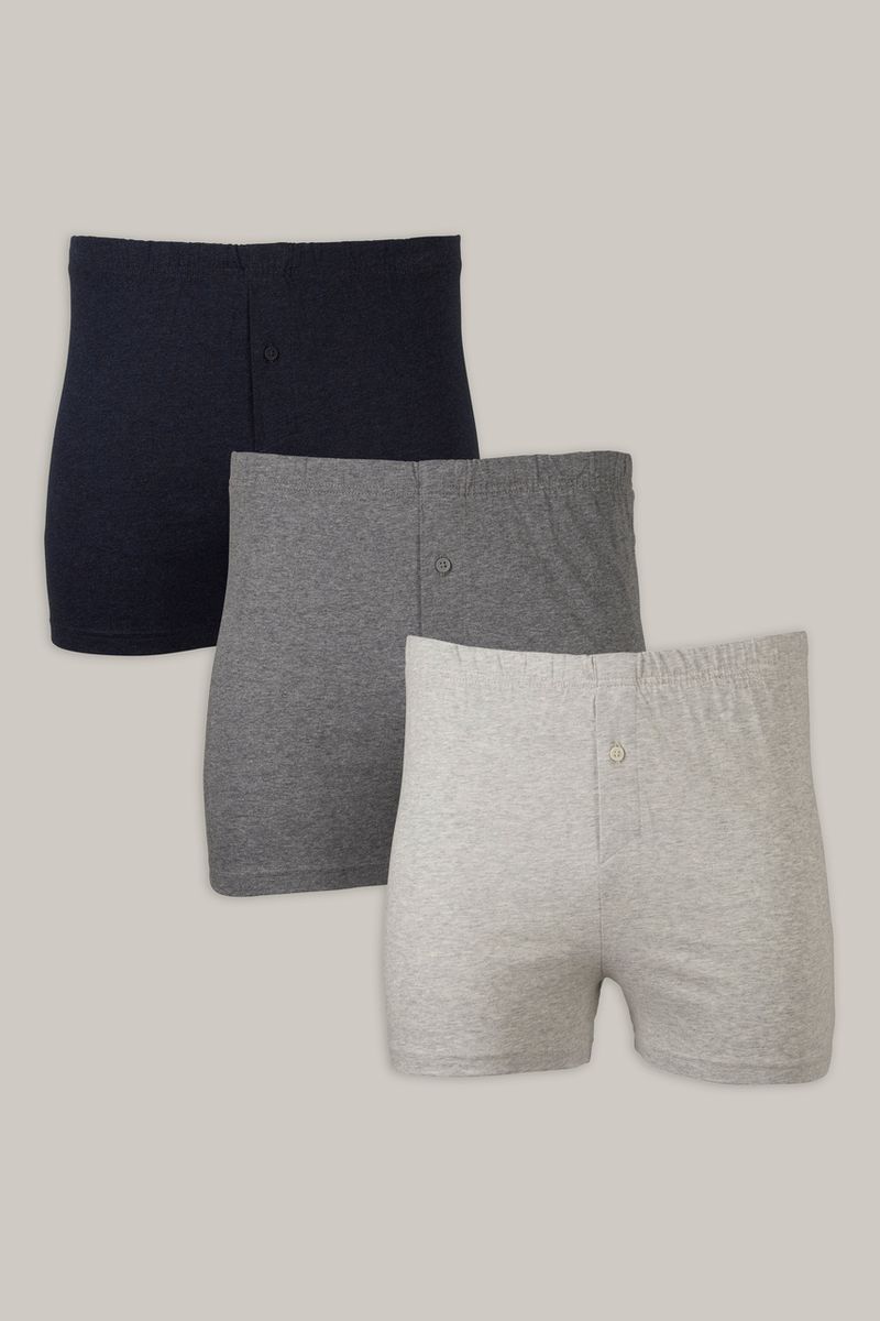 3 Pack Grey Blue Boxers
