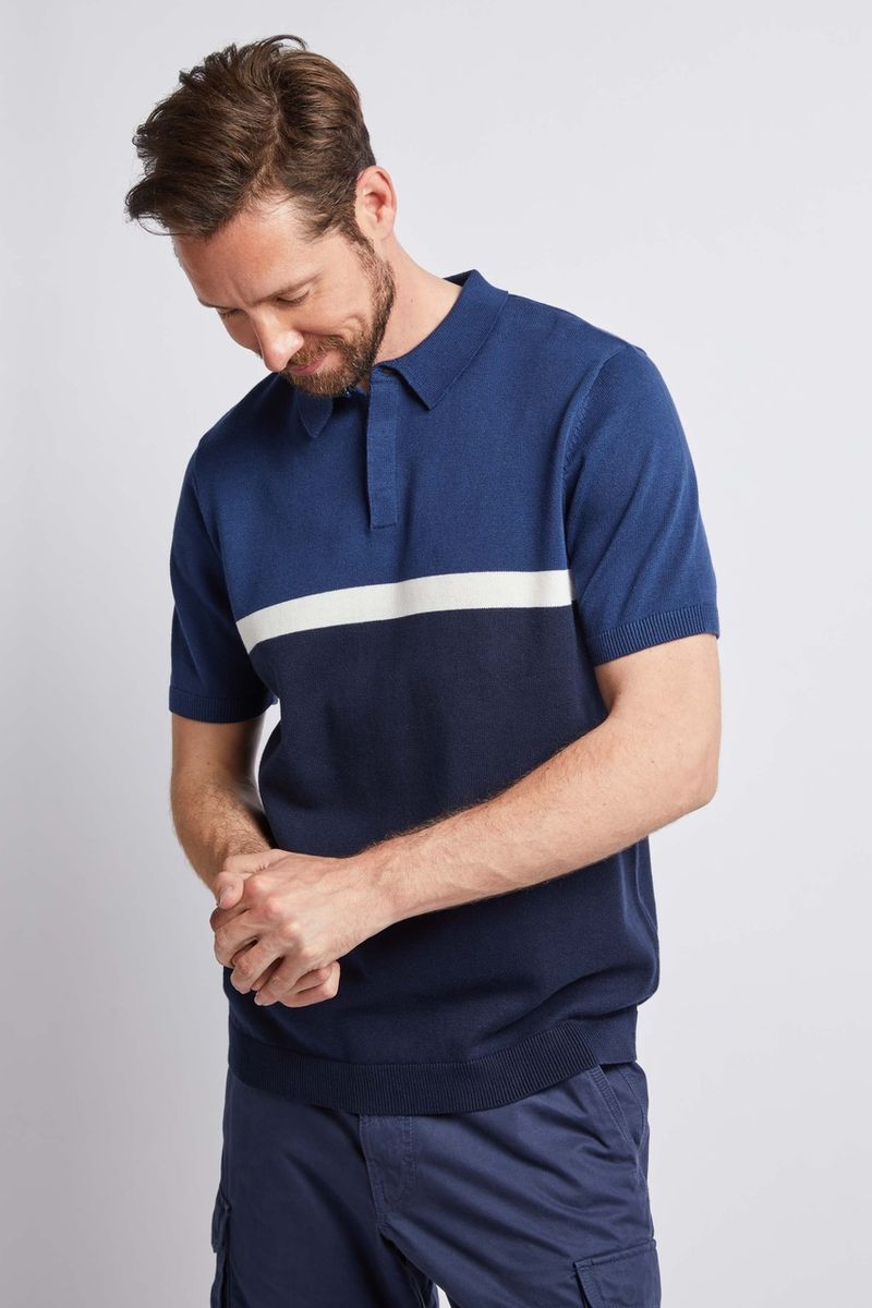 Petrol Blue Colour block Polo Shirt