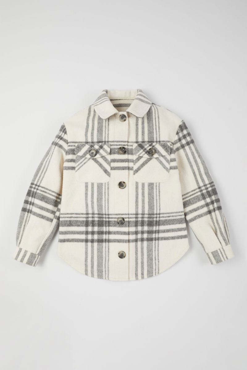 Cream Check shacket