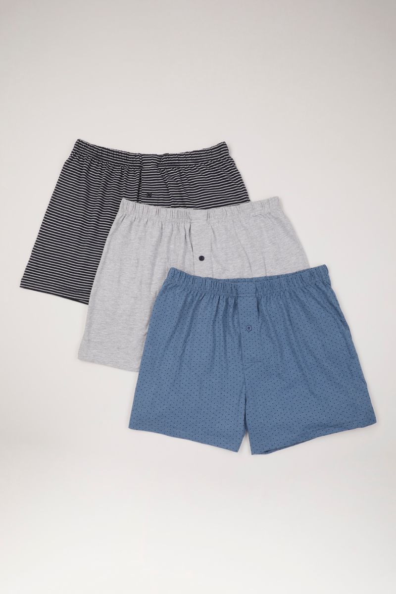 3 Pack Spot Stripe Boxers