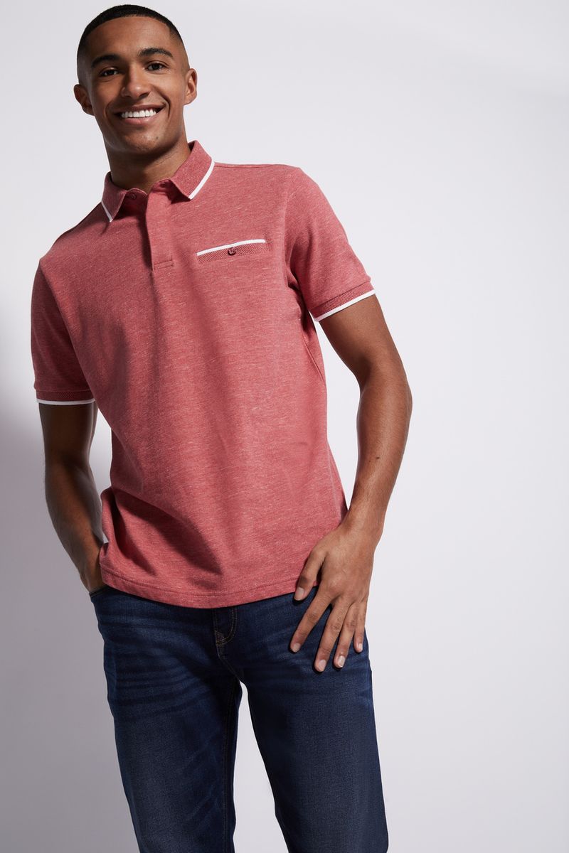 Rust Textured Polo shirt