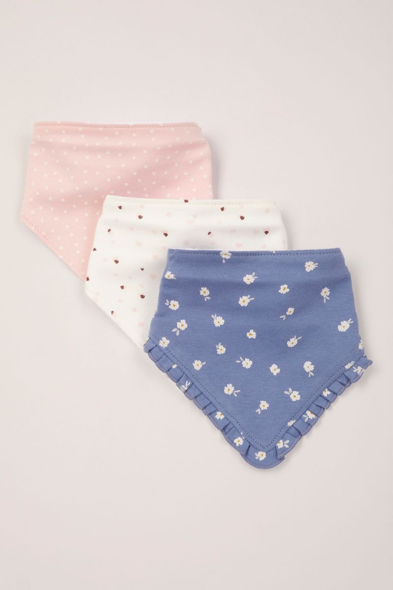 3 Pack Flower Bandana bibs