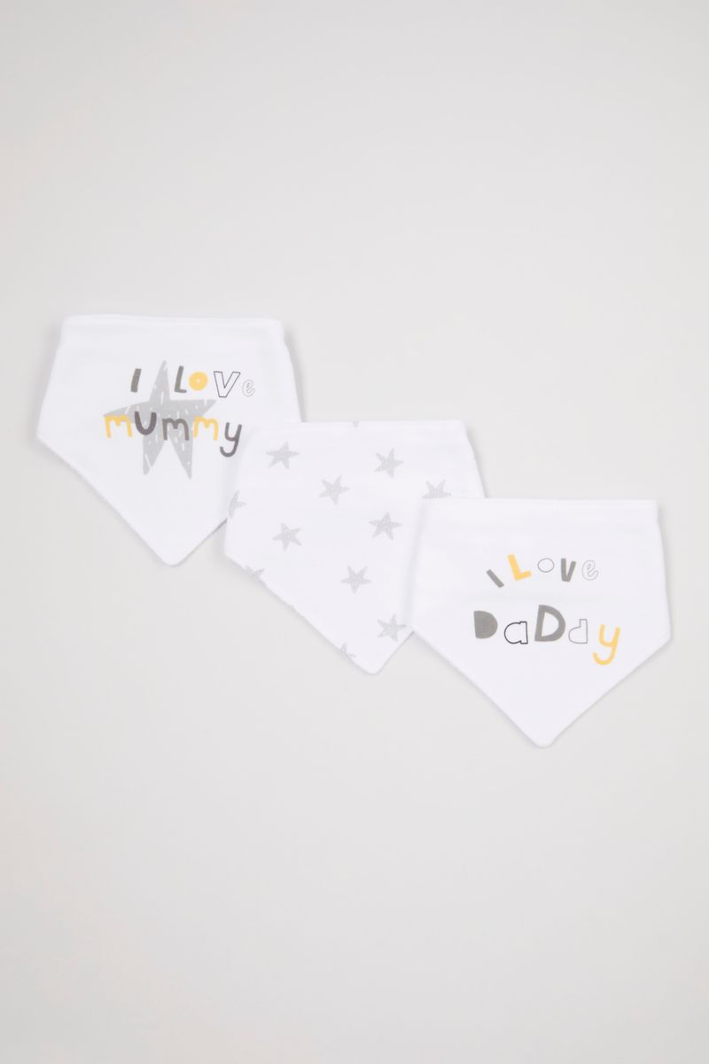 3 Pack Mummy & Daddy Bandana Bibs