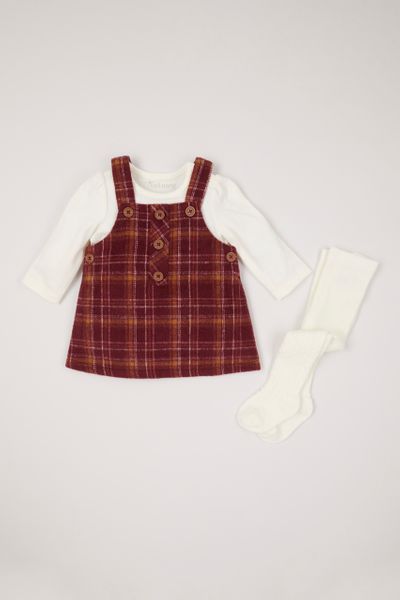 3 Piece Soft Brushed Check Dress Set