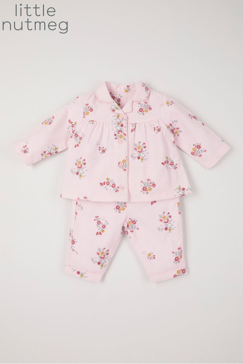 Little Nutmeg Pink Flower Pyjamas