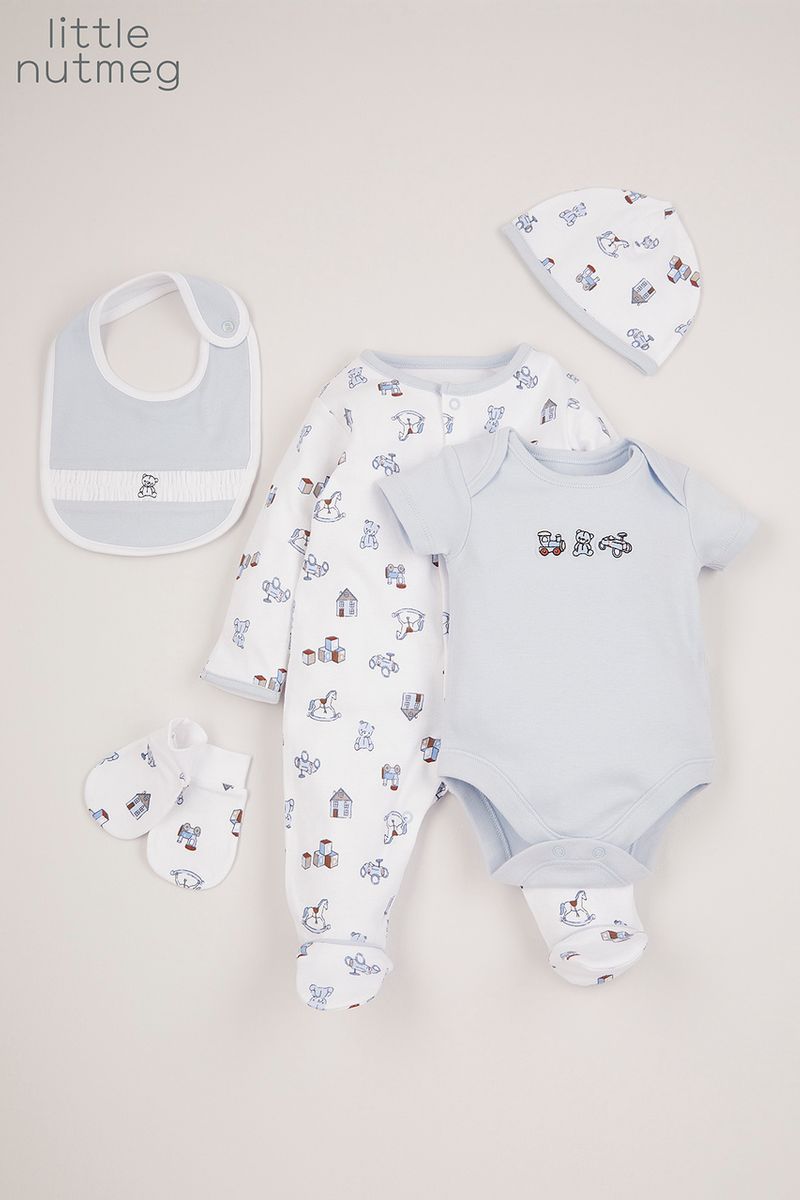 Little Nutmeg 5 Piece Set Blue Smock Starter Set
