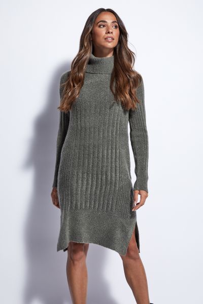 Online Exclusive Khaki Knitted Dress