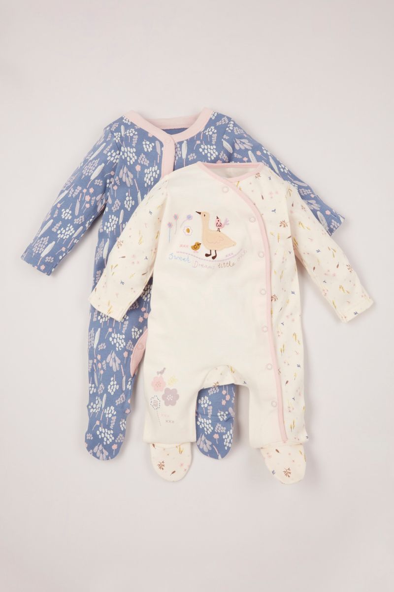 2 Pack Cottage sleepsuits