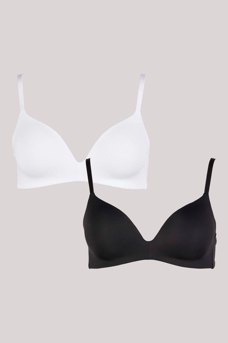 2 Pack Black & White Non-wire bras
