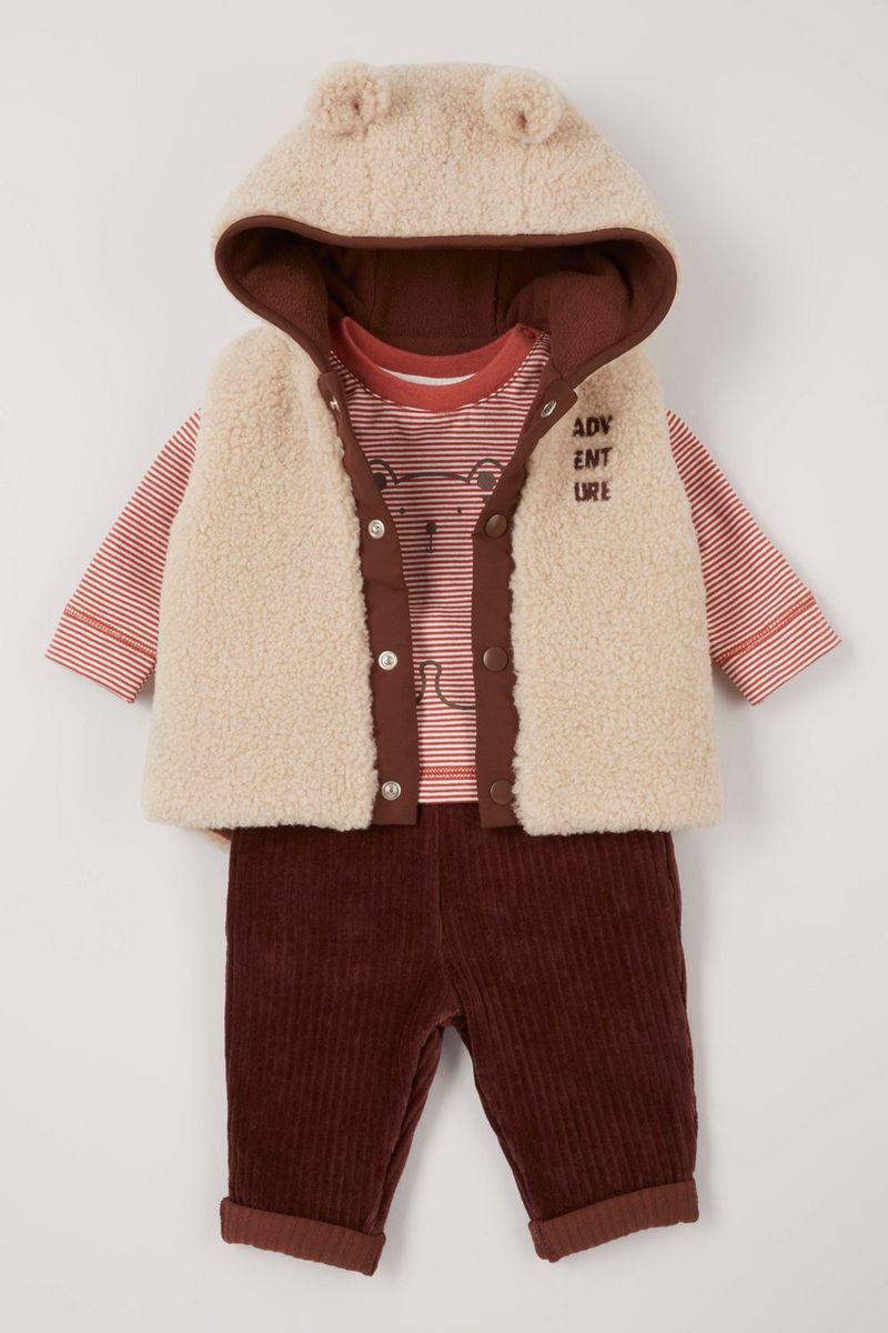 3 Piece Cosy Borg Gilet Set