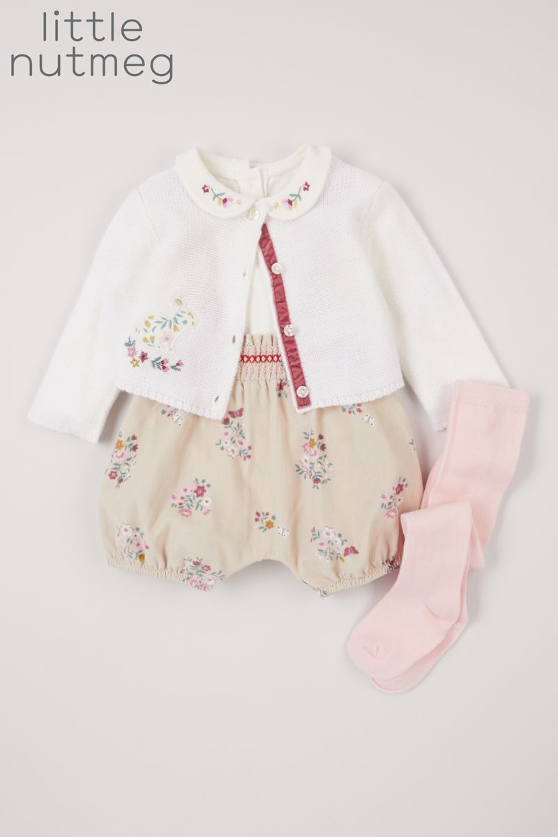 Little Nutmeg Floral Cardigan Set