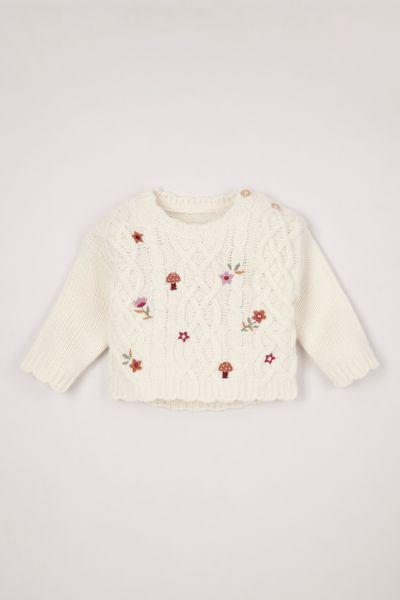 Flower Cable Knit Jumper