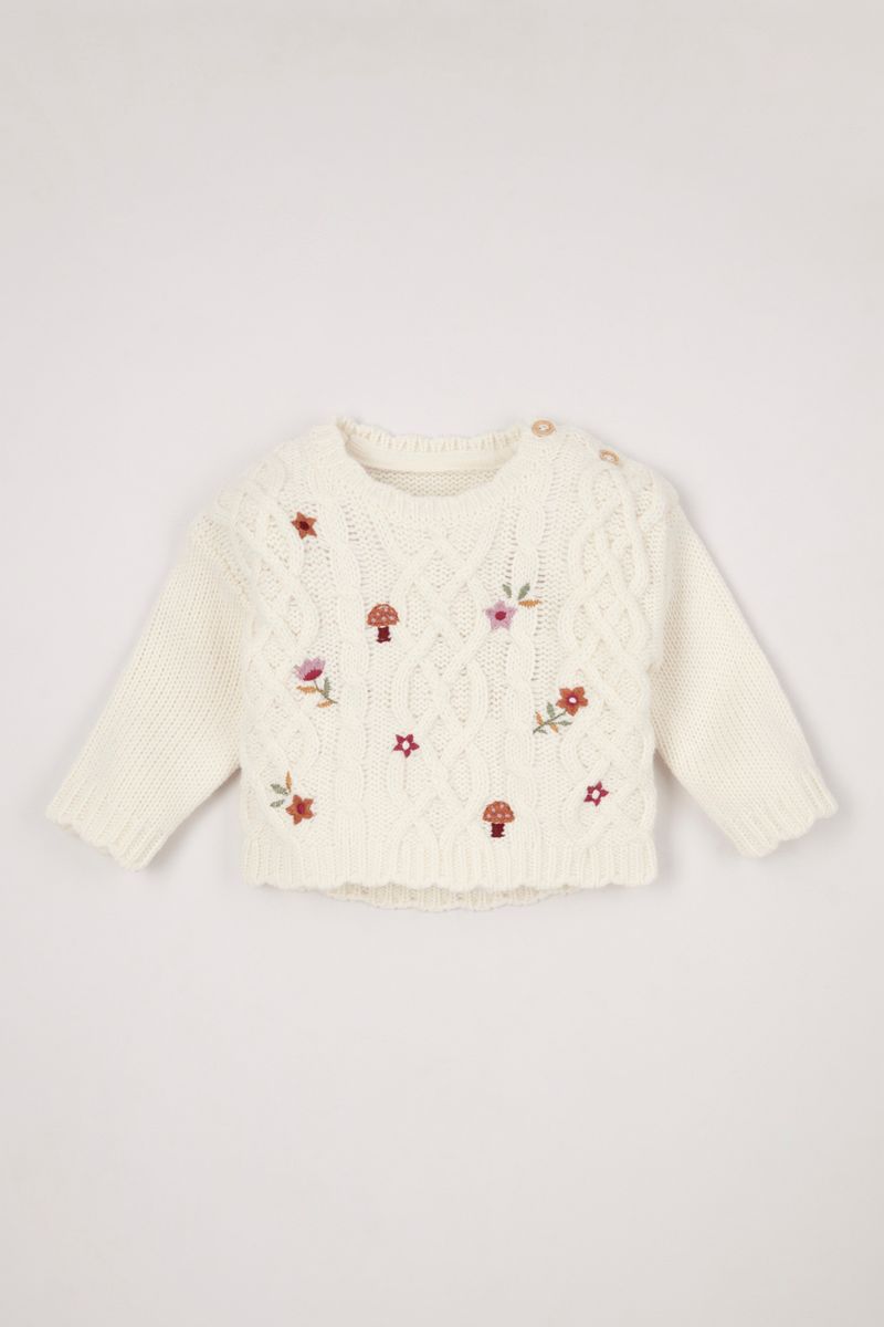 Flower Cable Knit Jumper
