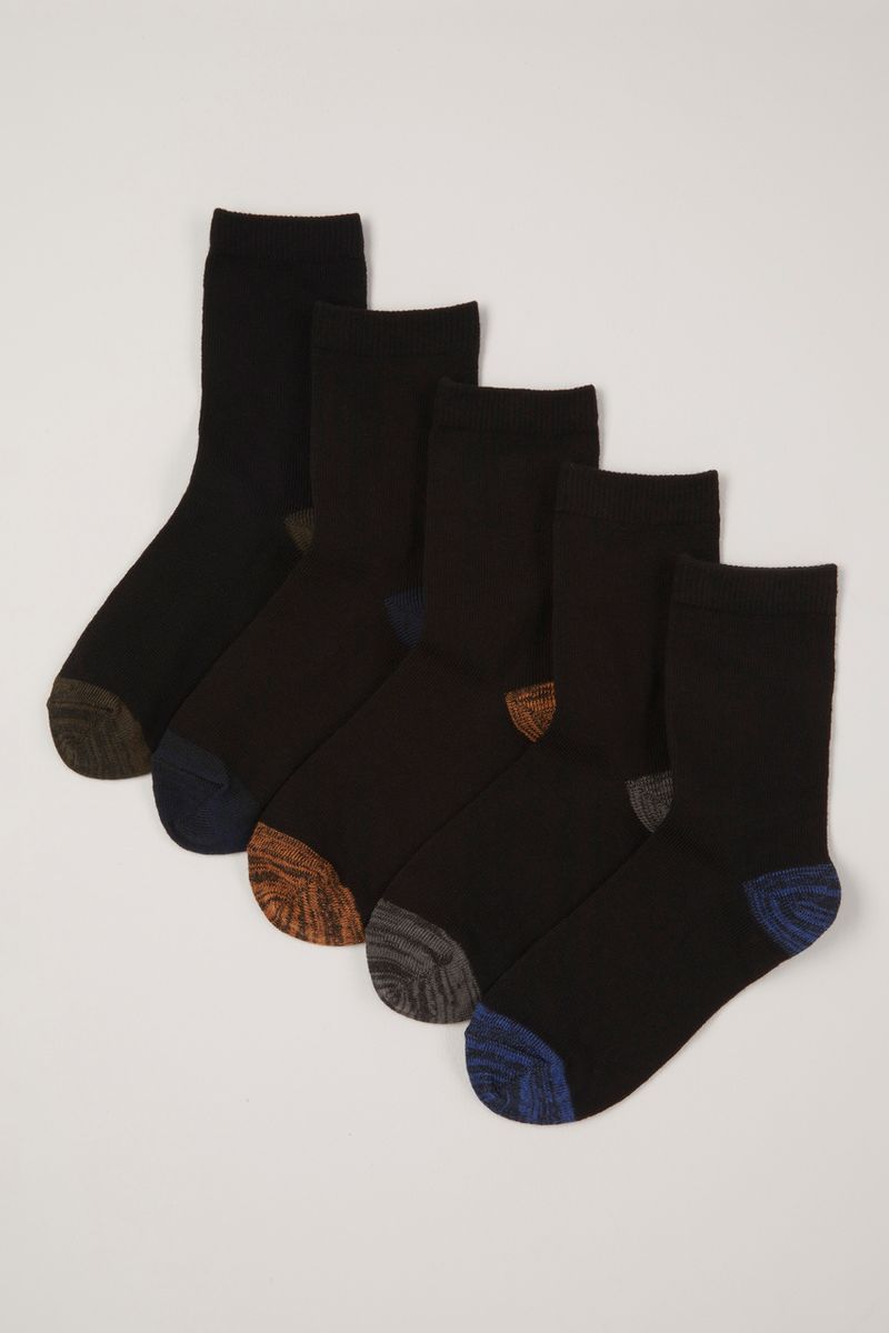 5 Pack Colourful Heel & Toes Socks