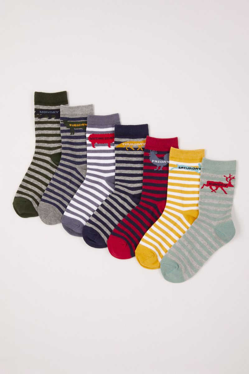 7 Pack Days of the Week Animal Socks