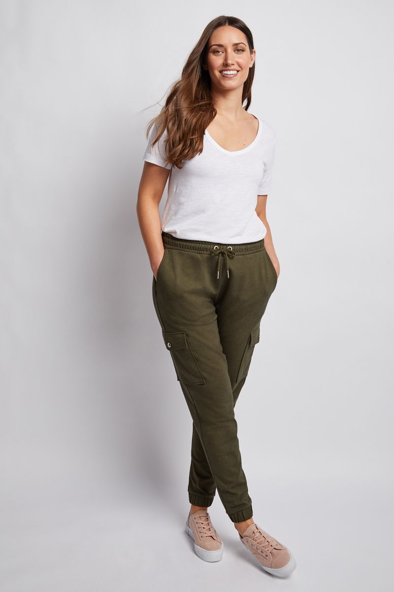 Utility Pocket Khaki Joggers
