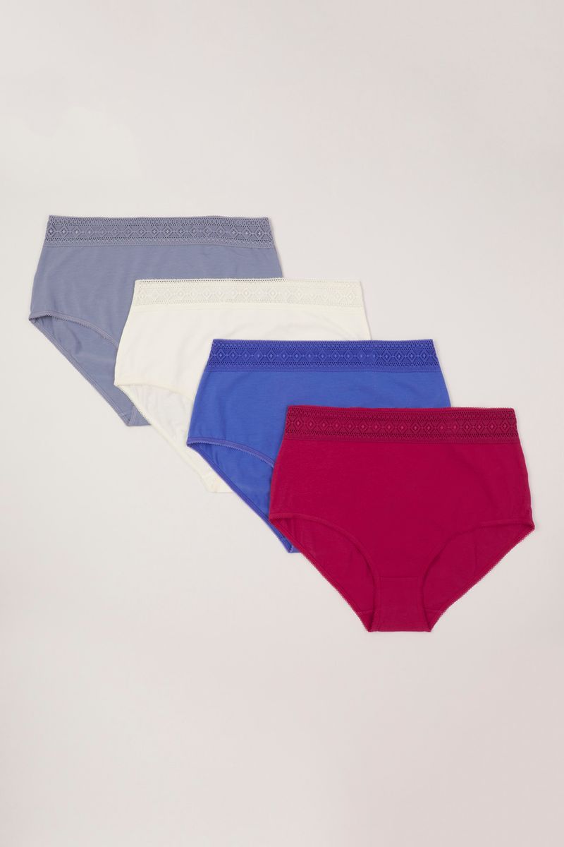 4 Pack Pink Blue Full Briefs