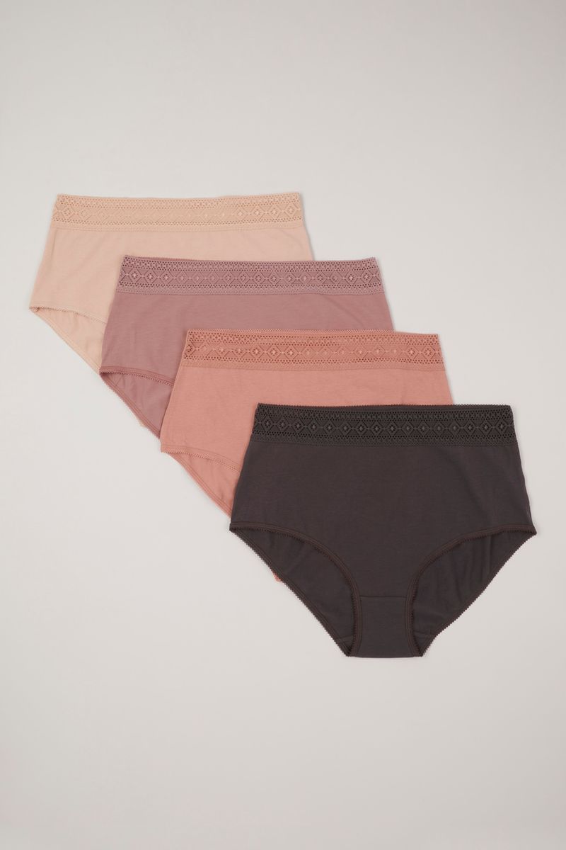 4 Pack Pastel Grey Full Briefs
