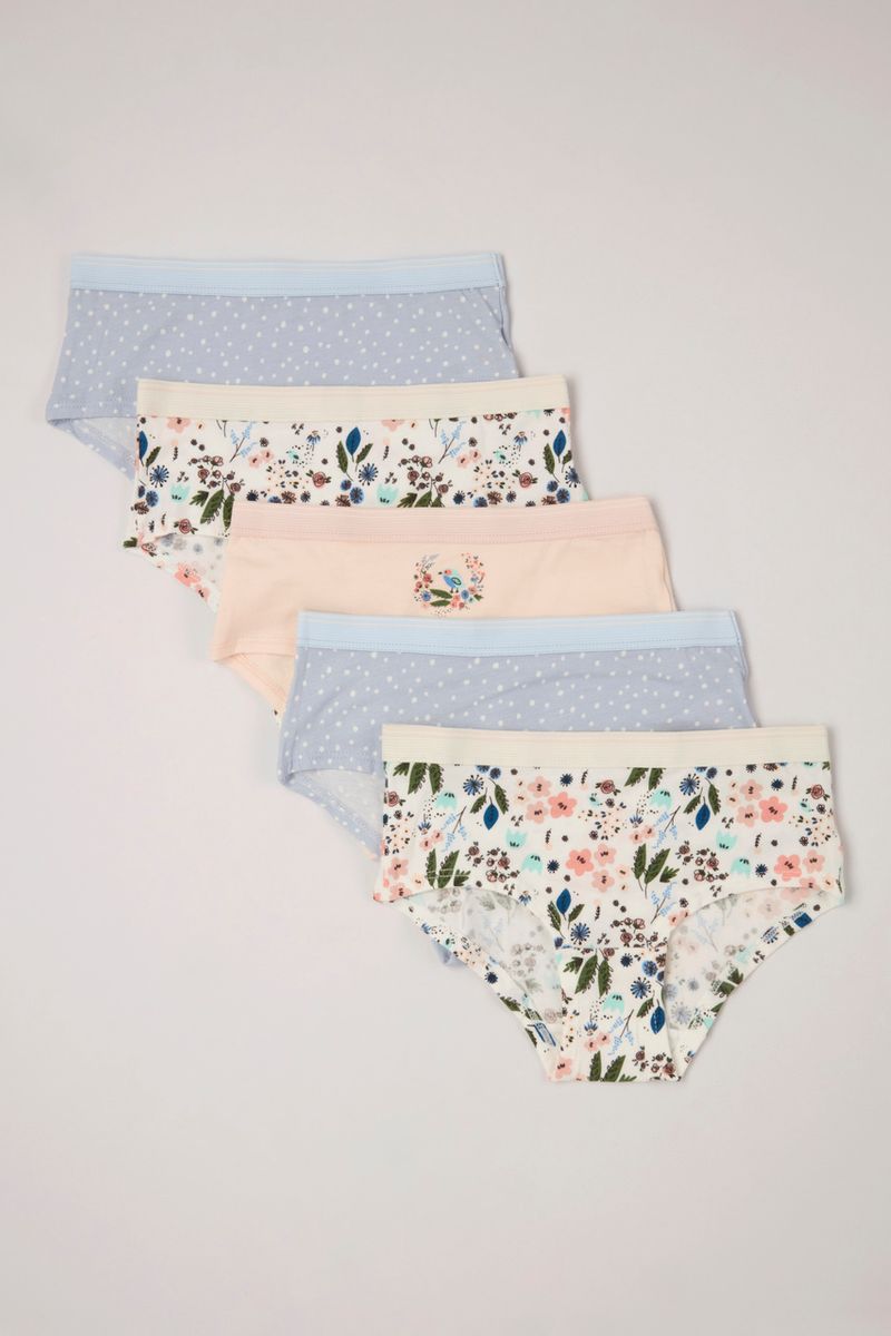 5 Pack Blue Peach Short Briefs