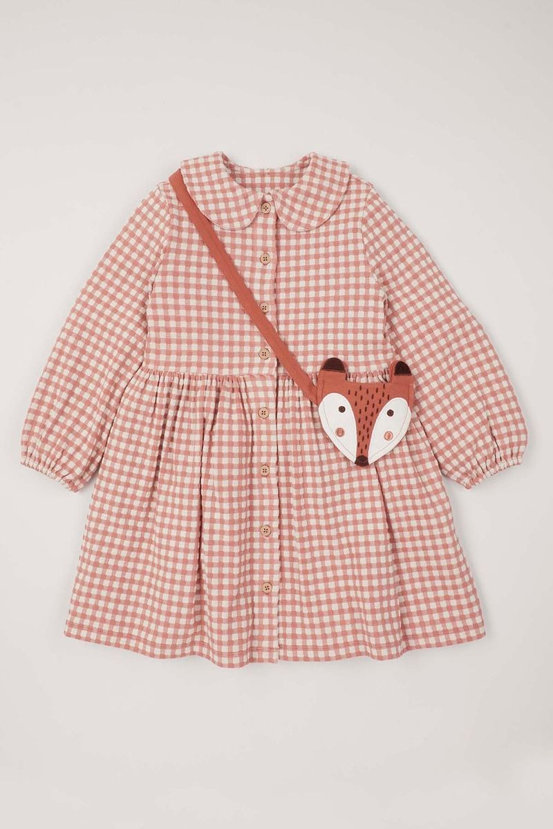 Check Dress & Fox bag