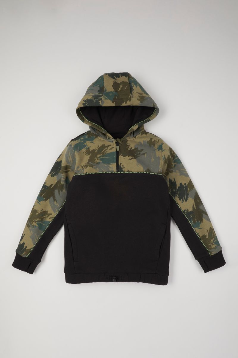 Camo Print Panel hoodie