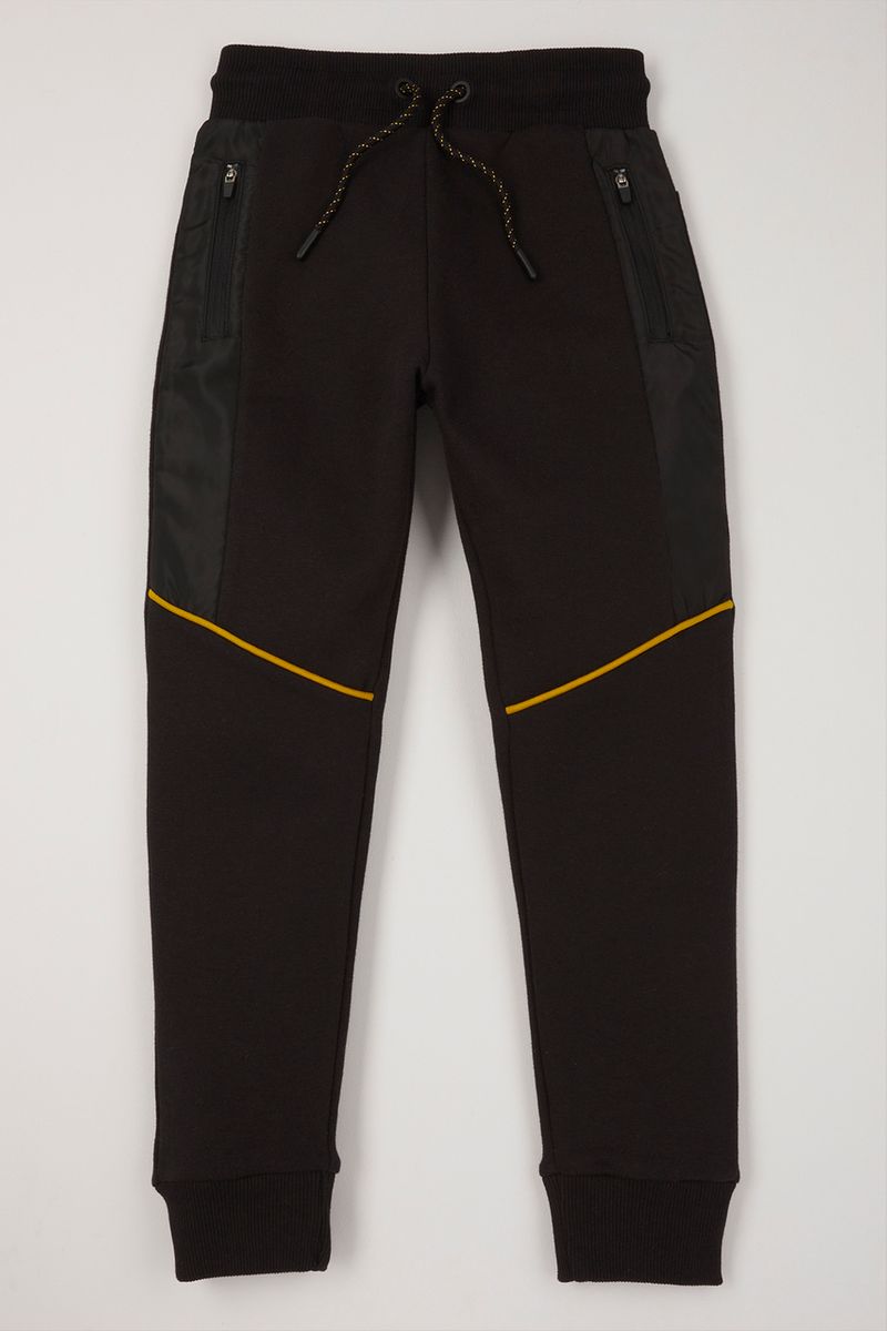 Black Yellow Piping Joggers