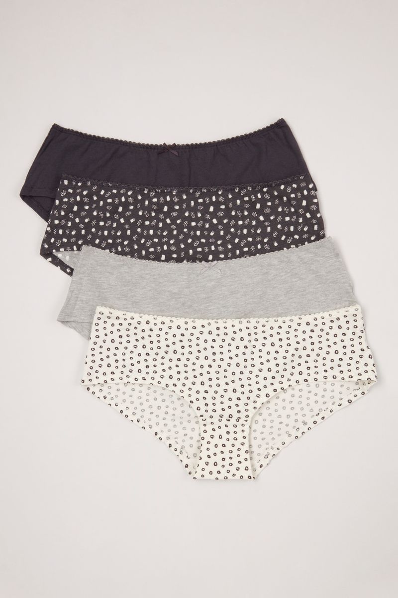 4 Pack Spot Bow Detail Short Briefs