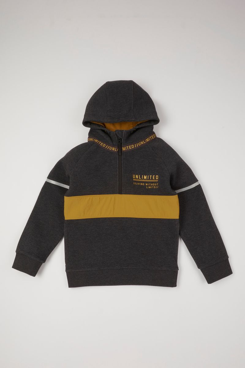 Slogan Colour Block Hoodie