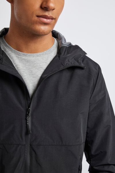 black lightweight rain jacket