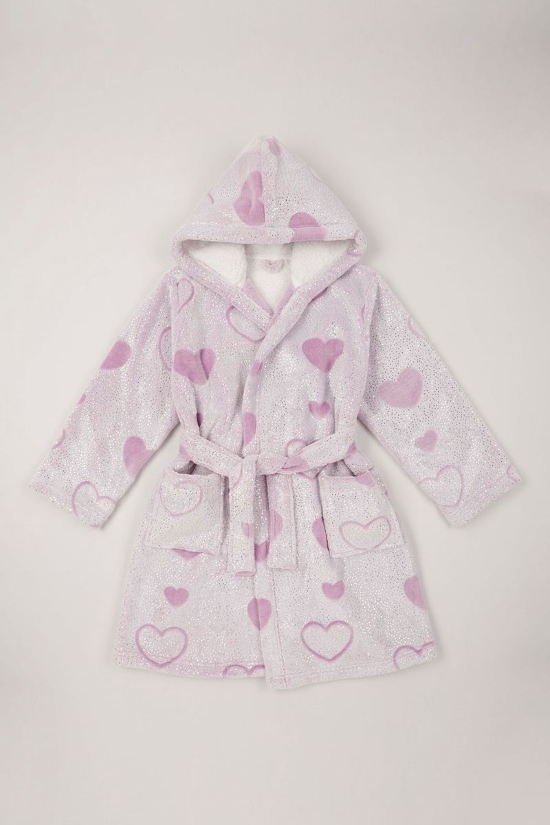Lilac Sparkle Heart Dressing Gown