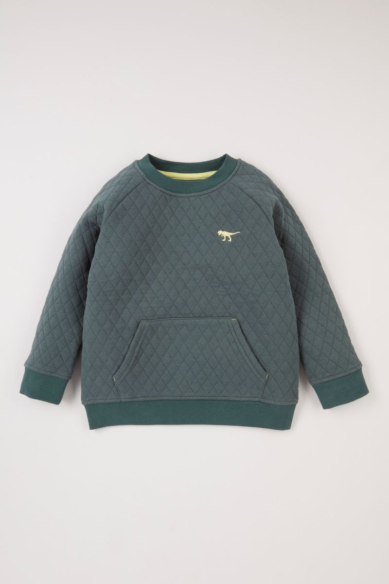 Green Quilted Sweatshirt