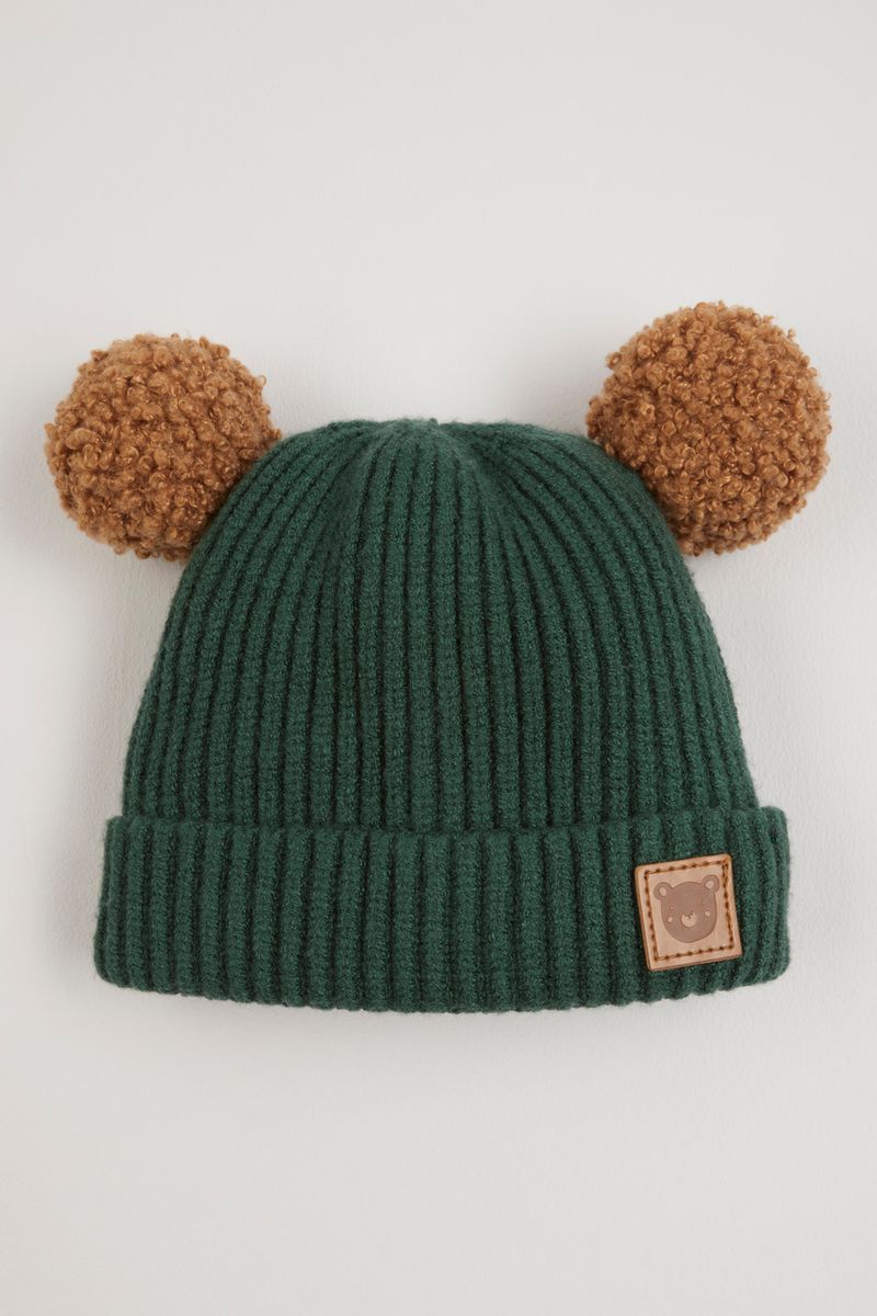 Green Pom Pom Knitted hat