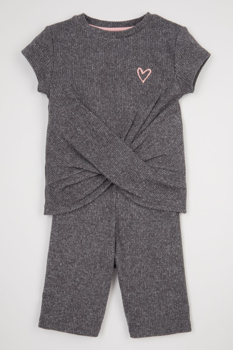 2 Piece Charcoal Short set